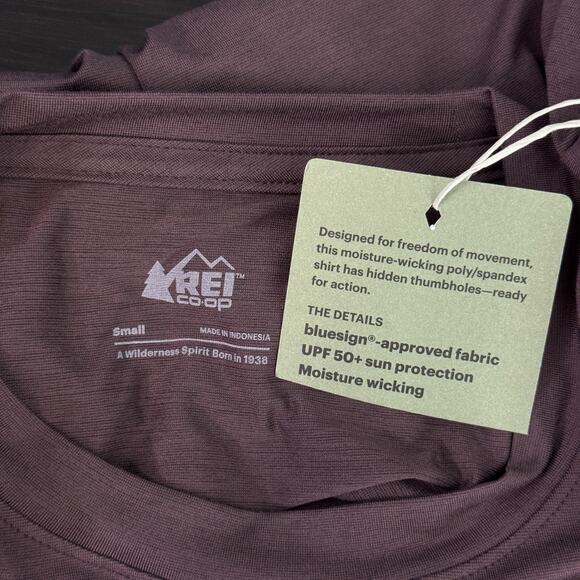REI Active Pursuits Shirt Mens Small Activewear Layer Tshirt UPF 50 Purple NEW - Picture 3 of 8